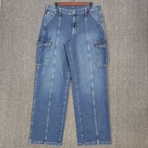 GAP Jeans Womens 32 / 14T 90s Loose Cargo Mid Rise Wide Leg Baggy Medium Wash